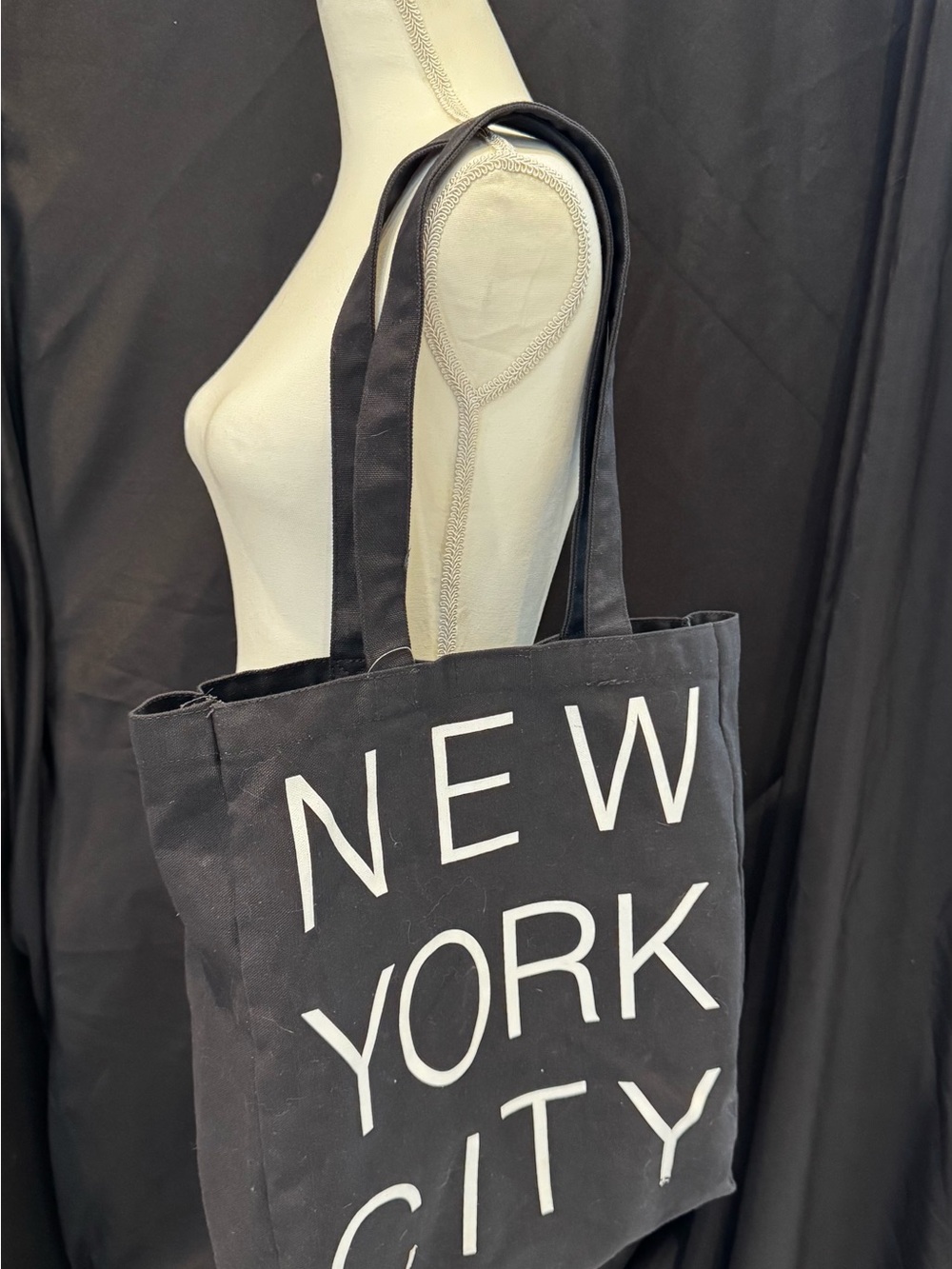 New York City Black Canvas Tote Bag
